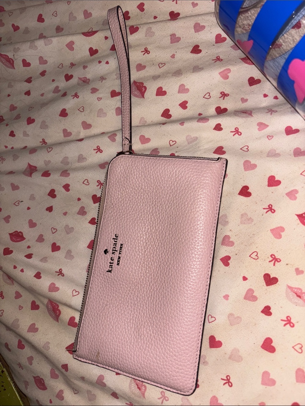 kate spade Pink Pebbled Leather Wristlet